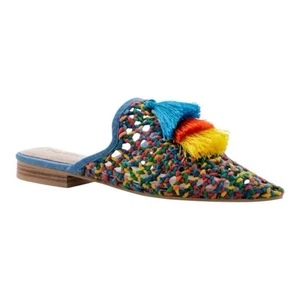 NWT Rag & Co Zooey Colorful Woven Mules Flats Size 9 - Picture 1 of 6