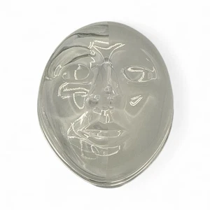 Vintage Italian RCR Face Trinket Box Clear Glass - Picture 1 of 8