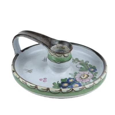 Vintage Ostkotte German Candle Holder – Hand-Painted Floral – 6" Diameter - Image 1 of 4