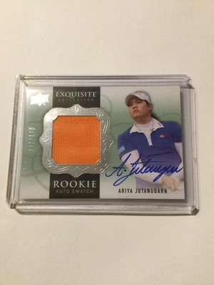 2014 Upper Deck Exquisite Collection RC Auto Swatch Ariya Jutanugarn #172/175 - Image 1 of 2