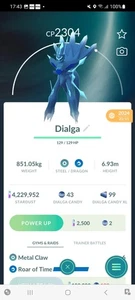 Pokemon Go Legendary Dialga ( Normal ) ( Roar Of Time) - Picture 1 of 2
