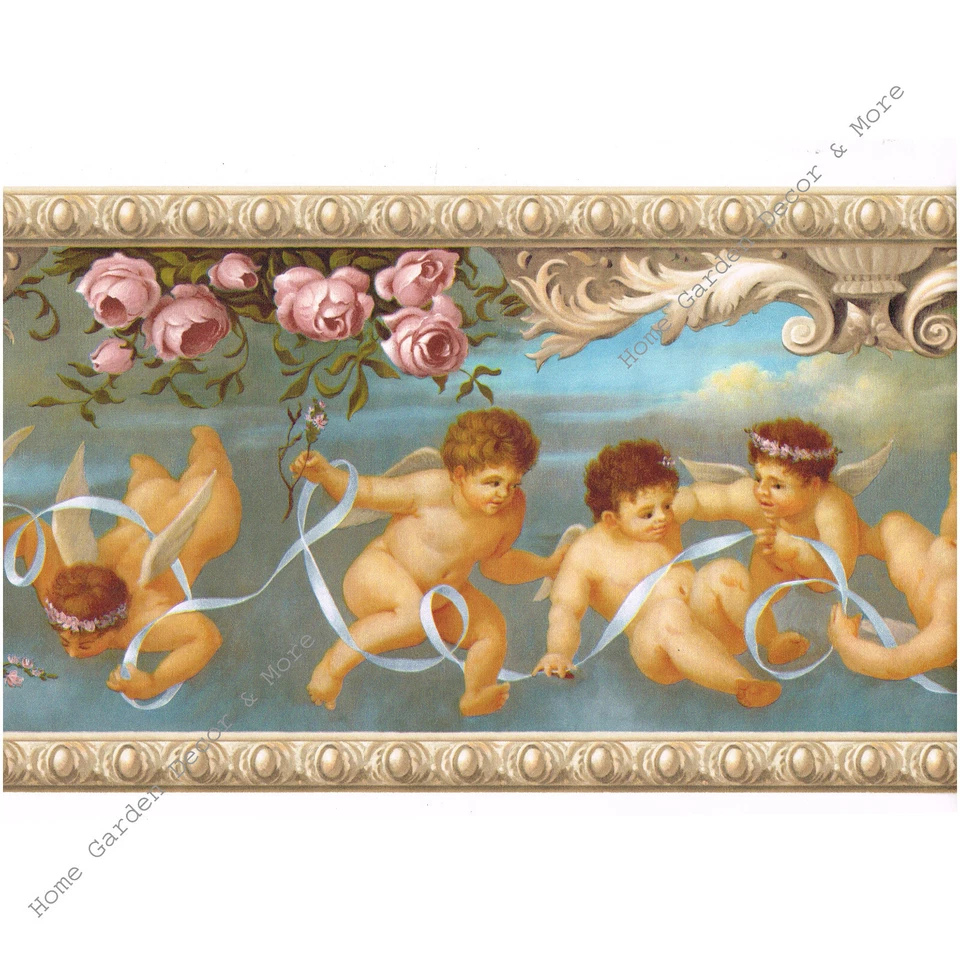 York Prepasted Border Victorian Architectural Molding Cherubs BT8642B - 1 Roll