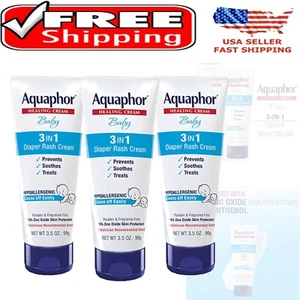 3-in-1 Baby Diaper Rash Cream with 15% Zinc Oxide - Pack of 3, 3.5 Oz Tubes - Picture 1 of 12