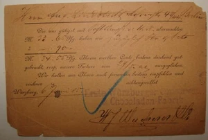 Deutschland 1885 Deutsch Bayern 5 Pfennig Briefmarkenhülle Schokolade Würzburg Berlin - Bild 1 von 2