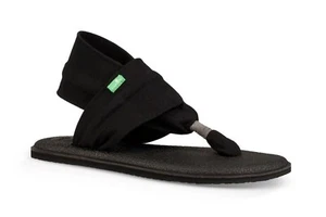 Sanuk Yoga Sling 2 Black Yoga Mat Sandals Womens Size 9 -NEW- - Picture 1 of 3