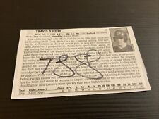 Signed Cut Mounted On A   3x5 Index Card 2008 Toronto Travis Snider