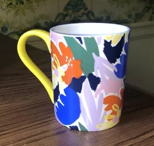 PAPER SOURCE Lovely Multicolored Floral Design Coffee Mug 4" T & 3.25" D - Picture 1 of 8