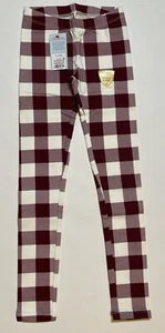 Cat & Jack Cream & Burgundy Plaid Leggings For Girl Size M (7/8) Slim - Picture 1 of 5