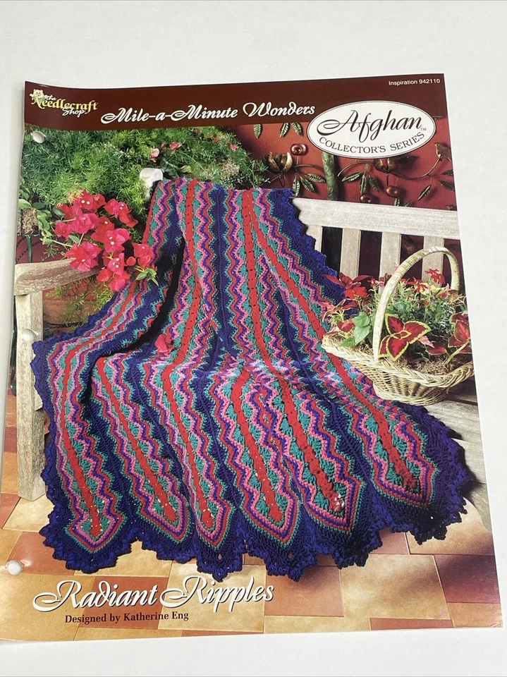 Radiant Ripples Afghan Mile A Minute Crochet Pattern Needlecraft Shop - Image 1 of 4