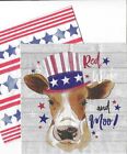 Serviettes en papier vache patriotique et étoiles et rayures pour l'artisanat. 
