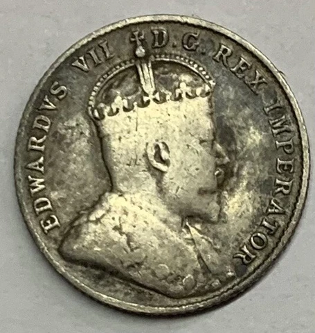 Canada Canadian King Edward V 1906 10 Cents 18.03 mm. .925 fine Silver Coin Cover