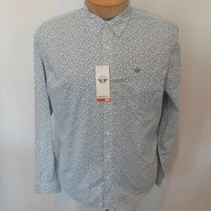 NWT Men's Dockers Dress Shirt Button Down Never Tuck Floral Print Multiple Sizes - Picture 1 of 9