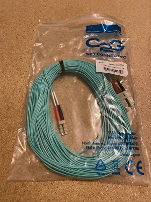 CablesToGo 20m LC/SC 10Gb OM3 Multimode Aqua Fiber Cable (#01132) - Brand New - Image 1 of 4