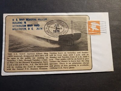 Hovercraft SES-100A Naval Cover 1978 Cachet Washington, DC - Image 1 of 2