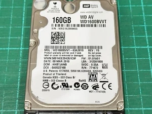 Western Digital WD AV WD1600BVVT 160GB 2.5" HDD SATA 5400 RPM - Afbeelding 1 van 4