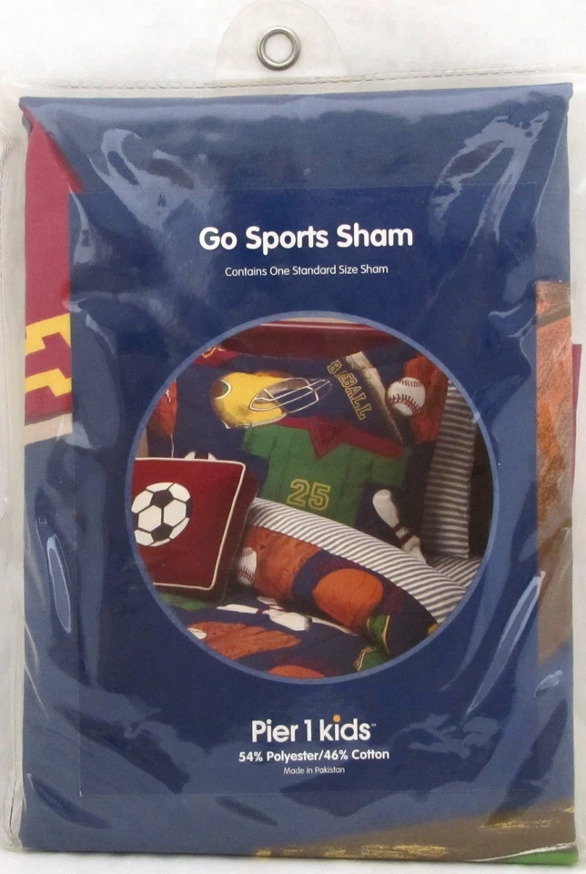 Pier 1 Kids Go Sports Almohada Falsa Talla Única Niño Cama Dormitorio Nuevo Foto 1 de 4