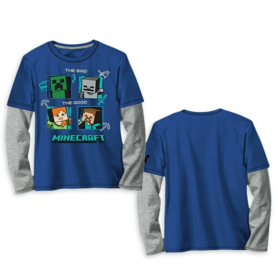 Minecraft Boy Long Sleeve Shirt Size 8 - Image 1 of 1