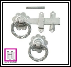 6" GALVANISED TWISTED RING Gate Latch HEAVY DUTY Garden Catch Lock D1 - Picture 1 of 12
