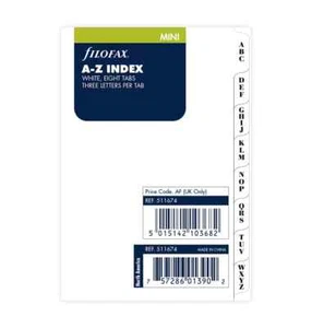 Filofax Mini Größe A-Z weiß Indextrenner 67x105 mm Mineneinsatz 511674 - Bild 1 von 5