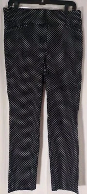 Women's Van Heusen Black & White Polka Dot Stretch Dress Pants Size 12 Short  - Image 1 of 4