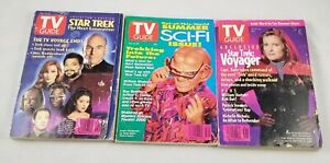 Lot of 3 Tv Guides Star Trek Tng Ferengi Quark Capt Janeway Voyager 1990's