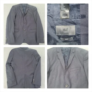 Giacca blazer uomo H&M Marlane taglia 38R slim fit blu navy maglia cappotto sportivo - Foto 1 di 11