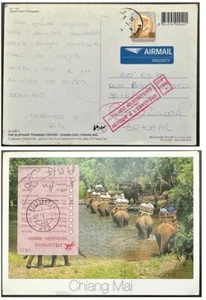 2009 Portugal RTS CN15 (Drummond OSM1) on Chang Mai Elephant Post Card *d - Picture 1 of 3
