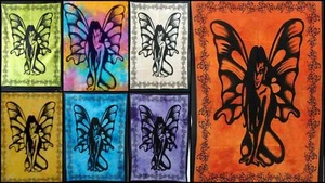 Indisches Mandala Wandteppich Wandhängedekor 100 % gekocht Schmetterling Winkel Poster - Bild 1 von 13