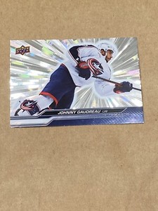 2023-24 UPPER DECK SERIES 1 SILVER OUTBURST #48 BLUE JACKETS JOHNNY GAUDREAU
