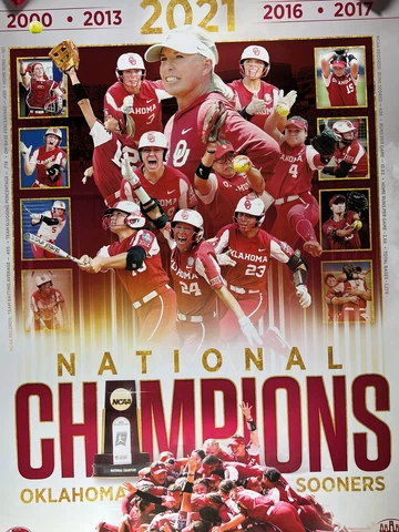 2021 Oklahoma Sooners Softball National Champions Poster Jocelyn Alo Grace Lyons Cover