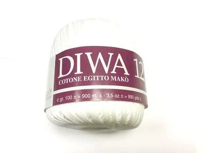 FILMODASHOP OFFERTA 500 GR COTONE EGITTO MAKO DIWA 12 BIANCO