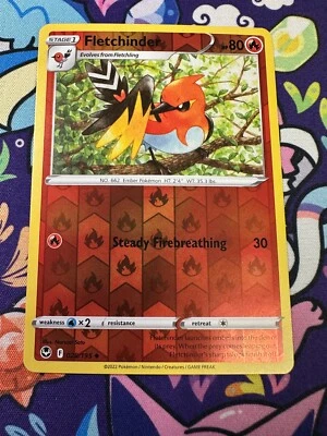 Fletchinder 028/195 Swsh12: Sword & Shield - Silver Tempest Reverse Holo - Image 1 of 2