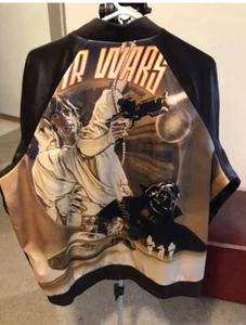 🚨🔥Vintage Disney Star Wars Brown Satin Jacket Luke Leia XXL Rare! Exclusive  - Picture 1 of 8