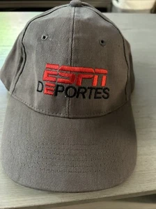 Vintage ESPN Deportes Hat Cap Strap Back Adjustable Gray Sport Mens - Picture 1 of 4