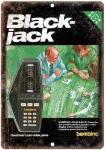 Bambino Balckjack Hand Held Video Game Ad 12" x 9" Reproduction Metal Sign G45 - Picture 1 of 1