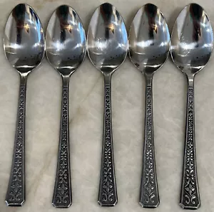 LOTE DE 5 cucharas de té cubiertos de acero inoxidable INTERPUR FLORENZ de colección - Imagen 1 de 8