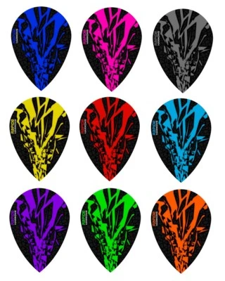 Dart 3,6 oder 9 Stück Harrows Rapide X Pear Form Flights - Menge, Farben wählbar