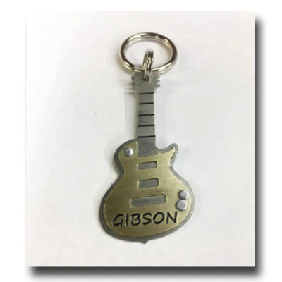 Guitar Shaped Pet ID Dog Name Tag Music Lover Free Engraving Brass Nickel SIlver - Image 1 of 4