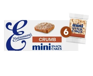 Entenmann's Minis Crumb Cake 12.25 Oz. One Box of 6 Individually wrapped cakes - Picture 1 of 3