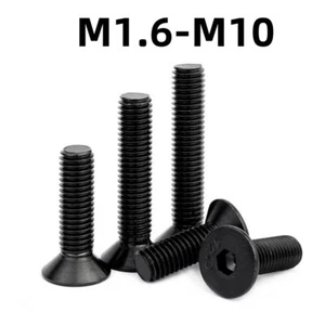 M1.6-M10 BLACK COUNTERSUNK SCREWS HIGH TENSILE 12.9 STEEL ALLEN KEY SOCKET BOLTS - Picture 1 of 12