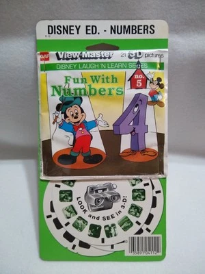 Sealed Gaf K10 Fun With Numbers Disney's No 5 view-master Reels Packet Learning - Image 1 of 3