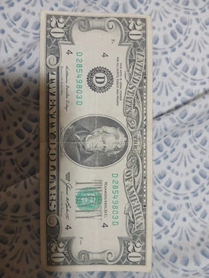 ERROR ! $20 Dollar Bill USD Misprint Misaligned Print 1985 Rare Legal Note - Image 1 of 4
