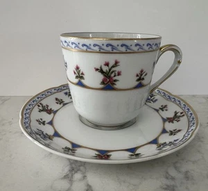 Bernardaud Limoges Chateaubriand Blaufuß Tasse & Untertasse Set - Bild 1 von 9
