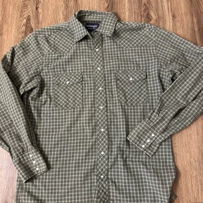 Vintage Wrangler Snap Button Front Shirt Men's 17x35 Cowboy Western Wear #2 - Image 1 of 4