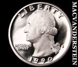1990-S Washington Quarter-Choice Gem Proof Lustrous No Reserve #KLB1675 - Picture 1 of 2