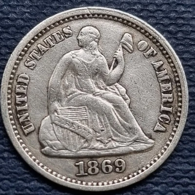 1869 S Seated Liberty Half Dime 5c Better Grade XF #93561 - Image 1 of 2