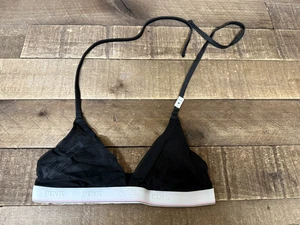 ⚡️Victoria's Secret PINK Triangle Bralette Bra See Through Black Medium NEW⚡ - Picture 1 of 3