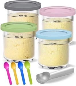 Pintas y tapas cremosas para ninja - Paquete de 4 recipientes de helado cremoso tazas frascos... - Imagen 1 de 6