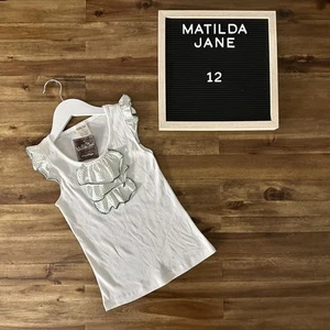 NWT Matilda Jane Vintage House Of Clouds White Green Polka Dot Flutter Tank Top - Picture 1 of 7
