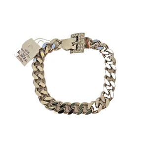 Lia Sophia Silver-Tone Rhinestone Belt Buckle Chain Link Bracelet Signed NWT 2sz - Picture 1 of 12